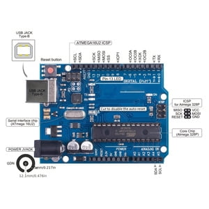 Starter Kit Compatible with Ard Projects, Microcontroller with LCD1602 Module, Breadboard, Servo, Sensors, Jumper Wires & LEDs, Detailed Tutorial (MA13