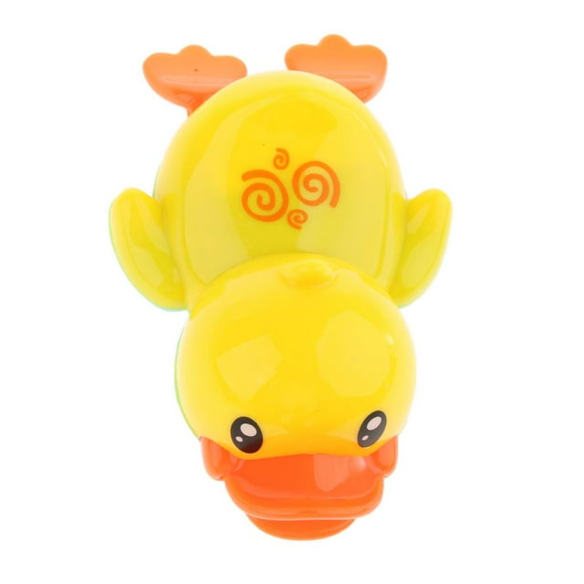 Juguete de amarillo para para bebés , cadena enrollable, juguete de agua para bañarse, juguete para bañera y piscina Hugo Juguete Wind Up Duck