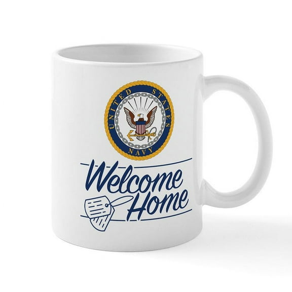 CafePress - U.S. Navy Welcome Home Mug - 11 oz Ceramic Mug - Novelty Coffee Tea Cup