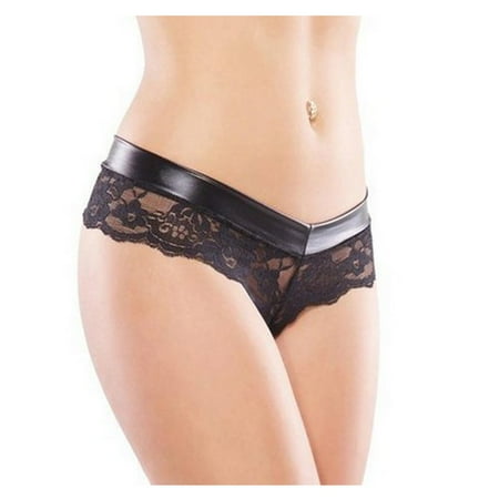 

EHTMSAK Lace T-Back G-String Thongs for Women Tangas Sexy Stretch Panties Underwear Black S