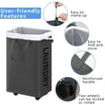 thumbnail image 7 of TickJOY 2-Pack Large Rolling Laundry Baskets with Wheels, 75L Collapsible Clothes Hampers for Laundry with Removable Mesh Bags, Dirty Clothes Hamper for Dorm Room Essentials, Bedroom, Dark Grey, 7 of 7