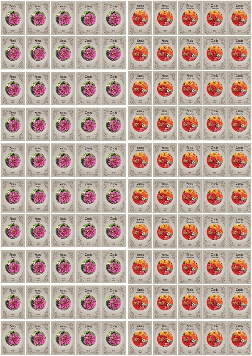 Flower Seed Variety Packs – Multiple Sets & Quantities | Zinnias, Marigolds, Sunflowers & More! | 30–200 Seed Packets | Easy Grow Garden & Pollinator Flowers (Zinnia Set, 100)
