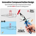 thumbnail image 3 of SPEEDWOX Combination Pliers Long Nose Pliers Set 8 Inches Heavy Duty Wire Cutters Reduce Effort by 60% Compound Action Multi Use Side Cutting High Leverage Serrated Jaw Precision Fine Pliers, 3 of 5