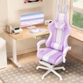 thumbnail image 5 of Huracan Gaming Chair with Footrest and Massage, Computer Office Chair with Footrest & Lumber Pillow, Game Gamer Chair with Adjustable Headrest, Ergonomic Desk Chair, Light Purple, 5 of 9