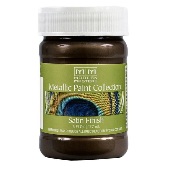 6 oz Modern Masters ME525 Ground Coffee Metallic Paint Collection, Satin Water-Based Decorative Metallic Paint
