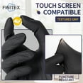 thumbnail image 3 of FINITEX Disposable Nitrile Gloves 200 Count, Black Food Safe Gloves for Cooking, Food Prep, Powder-free, Latex-free, Textured Grip, Large, 3 of 9