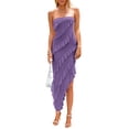 thumbnail image 1 of Vestido PRETTYGARDEN 2025 Largo Morado de Tirantes con Volantes M, 1 of 8