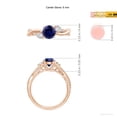 thumbnail image 5 of ANGARA Lab Grown 1 Ct Blue Sapphire & Lab Diamond Twisted Vine Ring for Women in 14K Rose Gold (Size-6mm) | September Birthstone, Anniversary, Jewelry Gift for Women | Lab-Grown Blue Sapphire Ring, 5 of 8