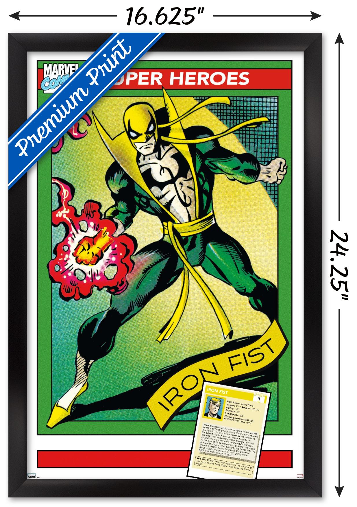 Marvel Trading Cards - Iron Fist Wall Poster, 14.725" x 22.375" Framed