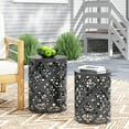 thumbnail image 4 of Metal S/2 End Table,Black Iron Garden Outdoor Patio Outdoor Tables, 4 of 11