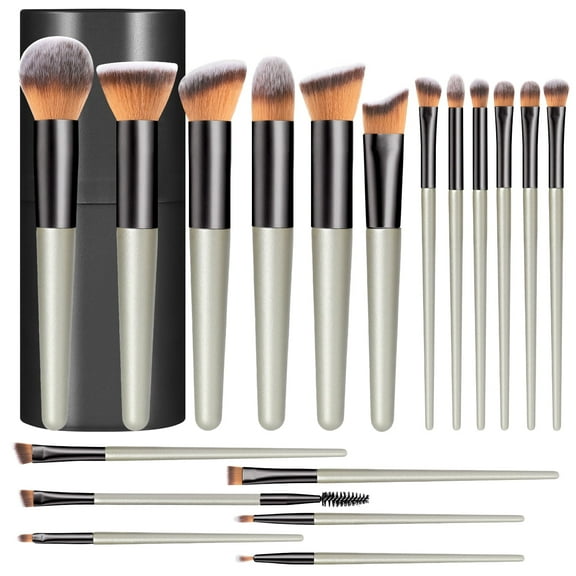 Livhil 18 Pcs Professional Makeup Brushes Set for Eye and Face, Premium Eye Makeup Brushes Soft Makeup Brushes(Champagne Gold)