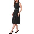 thumbnail image 4 of VESTIDO SIN MANGAS DE CUELLO REDONDO DE CINTURA ALTA A-LINE DE OFICINA PARA MUJERES INSPIRE CHIC XL NEGRO, 4 of 6