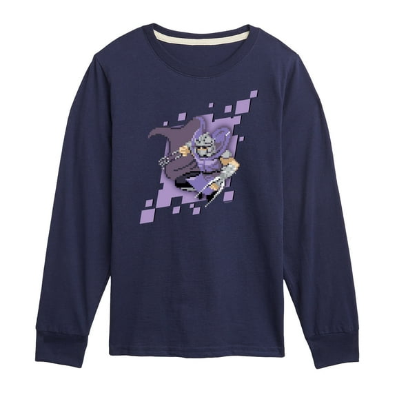 Teenage Muntant Ninja Turtles - Shredder Pixels - Toddler And Youth Long Sleeve Graphic T-Shirt