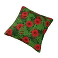thumbnail image 3 of YFYANG Square Decorative Throw Pillow Case (Without Pillow Insert), Red Flower Pattern Bedroom Sofa Car Cushion Cover, 24"x24", 3 of 9