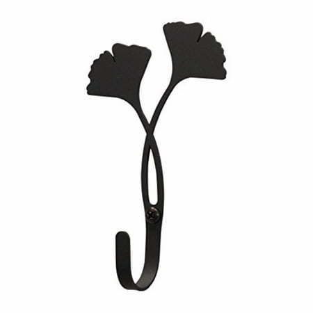 

WH-249-S Ginko Leaf Silhouette Metal Black Small Wall Hook