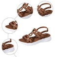thumbnail image 7 of Slingback Sandals for Women Thick Soft Sole Cushion Slides Trendy Splice Open Toe Summer Beach Shoes Brown Size 8.5, 7 of 7