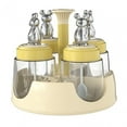 thumbnail image 4 of Seasoning Organizer Holder, Revolving Spice Rack Organizer with 4 Spice Jars, Free Standing Spice Rack Organizer for Cabinet Yellow, 4 of 7