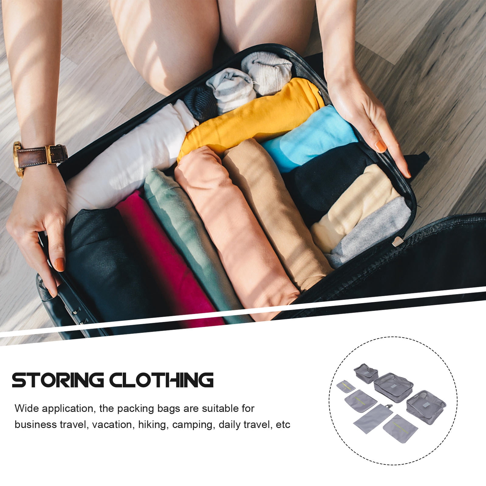 PENIKOKO 7-Piece Travel Packing Cubes Set, Lightweight Luggage Organizers for Suitcase Storage