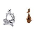 thumbnail image 1 of Figura de lector abstracta, estatua de madera de resina, figura de animal, escultura artesanal, decoración de escritorio única, adecuada para bodas, c, 1 of 8
