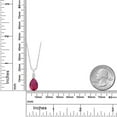 thumbnail image 2 of Gem Stone King 925 Sterling Silver Red Created Ruby and White Created Sapphire Pendant Necklace for Women | 3.05 Cttw | Pear Shape 12X8MM | with 18 inch Silver Chain, 2 of 4