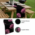 thumbnail image 5 of Pink Rose Table Runner - 108 Inch Long, Kitchen Dining Table Runner Dresser Scarves, Vintage Abstract Garden Flower Floral Black Farmhouse Decor for Coffee Tables Wedding Party Banquet, 5 of 8