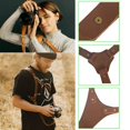 thumbnail image 2 of Camera Strap Leather Double Shoulder Leather Harness Strap Photography Gear for DSLR/SLR Camera (Br, 2 of 5