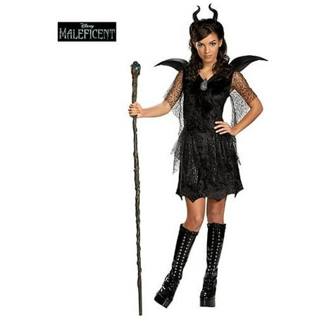 Maleficent Deluxe Black Gown and Headpiece Girls' Teen Halloween (Best Beard Halloween Costumes)