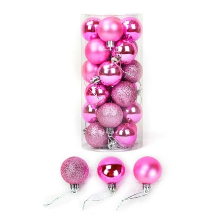 

HIABIO 24 Pieces 4/6/8cm Glitter Christmas Shatterproof Ball Baubles Ornaments Multicolor Xmas Tree Decoration Hanging Pendants for Holiday Wedding Party