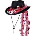thumbnail image 4 of SRZYMJ Cowboy Hat for Men and Women Heart Sequins Ribbons Decor Western Cowgirl Hat for Halloween, 4 of 4