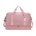 thumbnail image 4 of Bolsa de gimnasio para mujer perfecl bolsa de viaje lona correa de hombro ajustable gran capacidad portátil fin de semana bolsa de noche Rosa, 4 of 8
