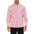 thumbnail image 1 of Camisa de Puntos de INSPIRE CHIC para Hombre con Cuello Punta, Botones y Mangas Largas, Roja, Talla S, 1 of 1