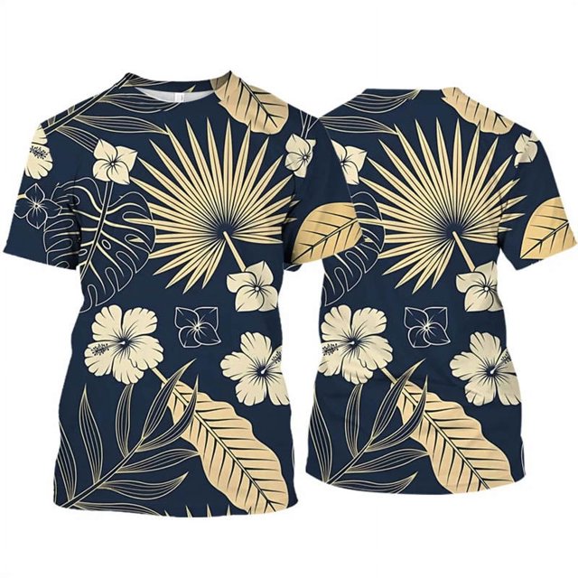 T-Shirt d'Été pour Hommes Manches Courtes Décontracté Imprimé Vêtements de Mode Extérieur T-Shirt Surdimensionné Col Rond Pull de Rue pour Hommes