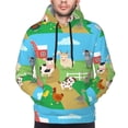thumbnail image 2 of Bingfone Farm Animals Men's Drawstring Hoodie Long Sleeve Pocket Sweatshirts-X-Large, 2 of 6