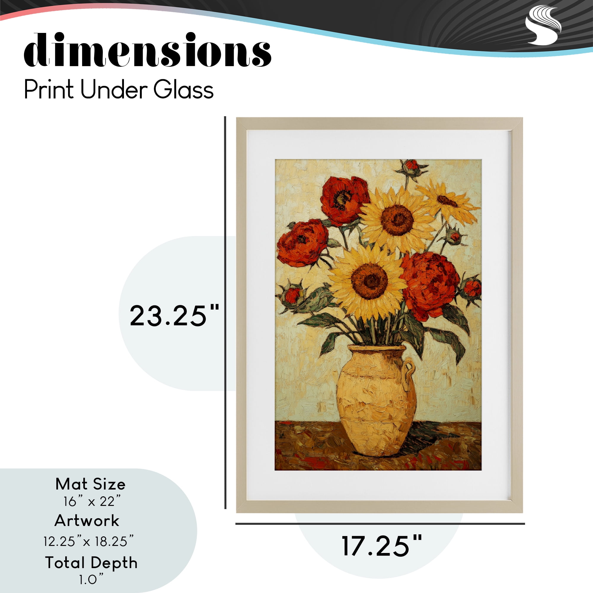Rustic Flower Display Birch Framed Print Under Glass, design by Petal Prints Design