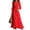 Red, variant on HVOBTTY Womens Maxi Dress Deep V Neck Ruffle 3/4 Sleeve red Solid Color Long Romantic