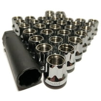 32 Open End 14x1.5 Chrome 7 Spline Truck Bulge Lug Nut Large Diameter With Key