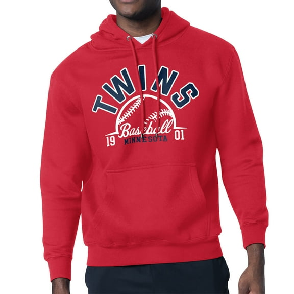 Men's Starter  Red Minnesota Twins Half Ball Team Graphic Pullover Hoodie