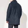 thumbnail image 4 of IYTR Men's Casual Fleece Sherpa Lined Jacket Winter Warm Button Zip Long Sleeve Lapel Collar Coat Outwear with Pocket (Blue,XXXXXL), 4 of 7