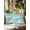 Teal, Turquoise, White, variant on Outdoor Pillows Waterproof, Aqua Blue Palm Leaves Throw Pillows with Inserts Included, Summer Botanical Tropical Plants Indoor Outdoor Decorative Lumbar Pillow for Bed/Couch/Patio 12"x20", 1Pcs