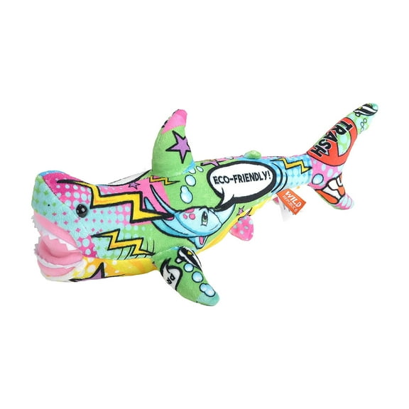 Wild Republic Message from The Planet, Shark, Stuffed Animal, 12 inches, Gift for Kids, Plush Toy, Made from Spun Recycled Water Bottles, Eco Friendly, Child?s Room Decor
