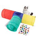 thumbnail image 1 of （Color） Cat Tunnel Cat Game, Rabbit Pet Tunnel 3 Way Crinkle Tunnel Foldable Tube Toy for Cats Rabbits, Dogs, Pets, with Bring Cat Toys, 1 of 5
