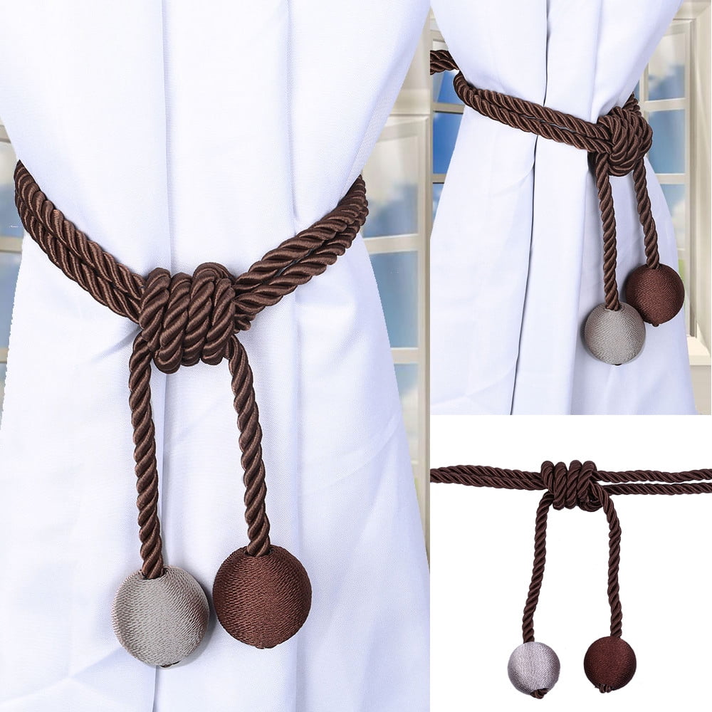 Retro Window Curtain Cord Rope Buckle Tiebacks Braided Tie Backs 1 Pair/2Pcs