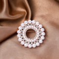 thumbnail image 3 of Broche de perlas con forma de flor de diamante simple, broche de ramillete para abrigo, suéter, hebilla de toalla de seda, 3 of 5