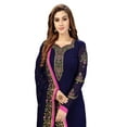 thumbnail image 3 of Trendmalls Women's Georgette Embroidery Work Ready To Wear Stright Salwar Suit Set, 3 of 8