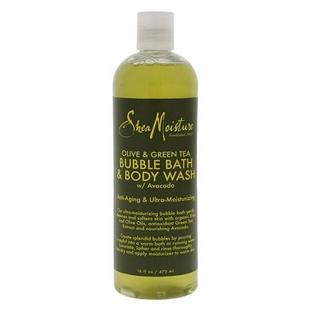 Shea Moisture Olive And Green Tea Replenishing Bubble Bath And Body Wash, 16 Oz