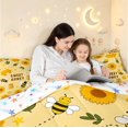 thumbnail image 4 of Erosebridal Bohemian Bug Bee King Size Comforter Sets,Retro Sunflower Florals Comforters King Size,White Brown,Colorful Stars Reversible,3-Piece,1 Comforter and 2 Pillowcases, 4 of 7