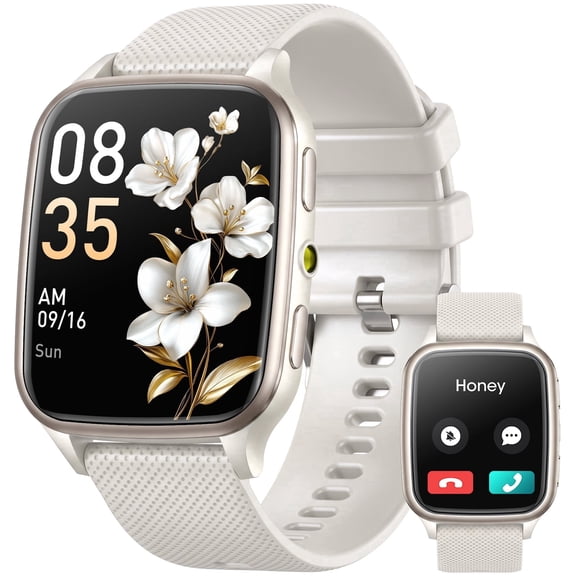 Smart Watch for Women Men, 1.93-inch TFT HD Screen Fitness Tracker, Fits for Android & iPhone, Make & Receive Calls, 120 Sports Modes, IP68 Waterproof Pedometer Smartwatch Gift (White)