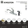 thumbnail image 4 of Kingston KB562 Wyndham One-Handle 4-Hole 8" Centerset Kitchen Faucet with Side Sprayer in Polished Chrome, 4 of 4