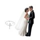 thumbnail image 4 of Figura de novio y novia con velo de malla blanca para tarta de boda. Traje negro, 4 of 9