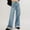 Light Blue, variant on Odbmxy Women's Jeans Full Length Wide-Leg Low Rise Plus Size Pants for Women Denim Loose Cuffed Pockets Zipper Jeans,Blue M
